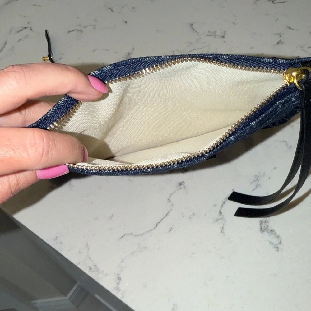 Gucci Blue GG Canvas Tote with Red and Navy Stripe
